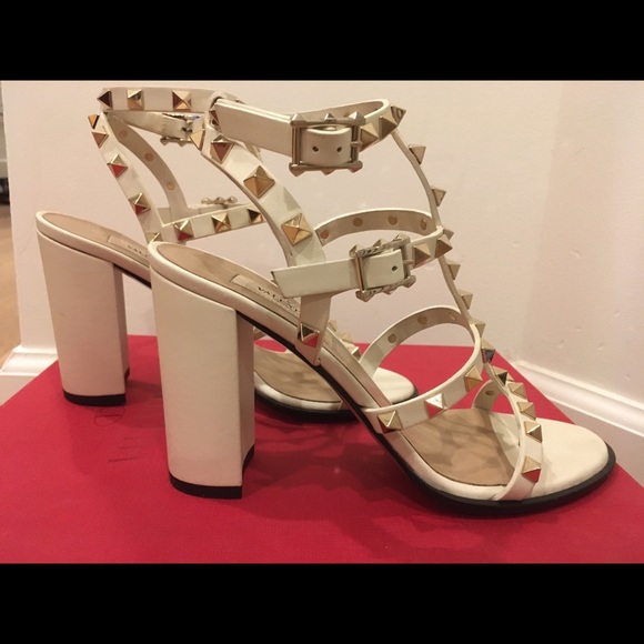 Valentino Garavani Rockstud Leather Sandals, 37/7 - Picture 5 of 6
